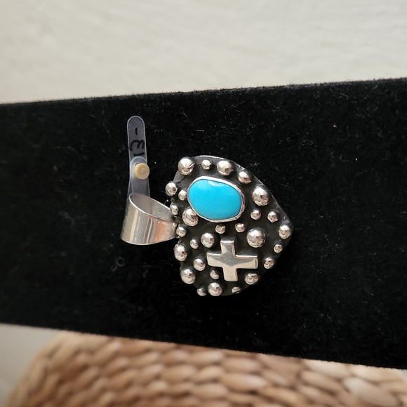 Fabulous NWT Native American Navajo Sterling & Turquoise Puff Heart Pendant - Picture 8 of 9